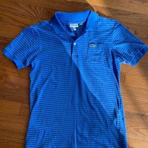 Lacoste Men's Striped Blue Polo Shirt